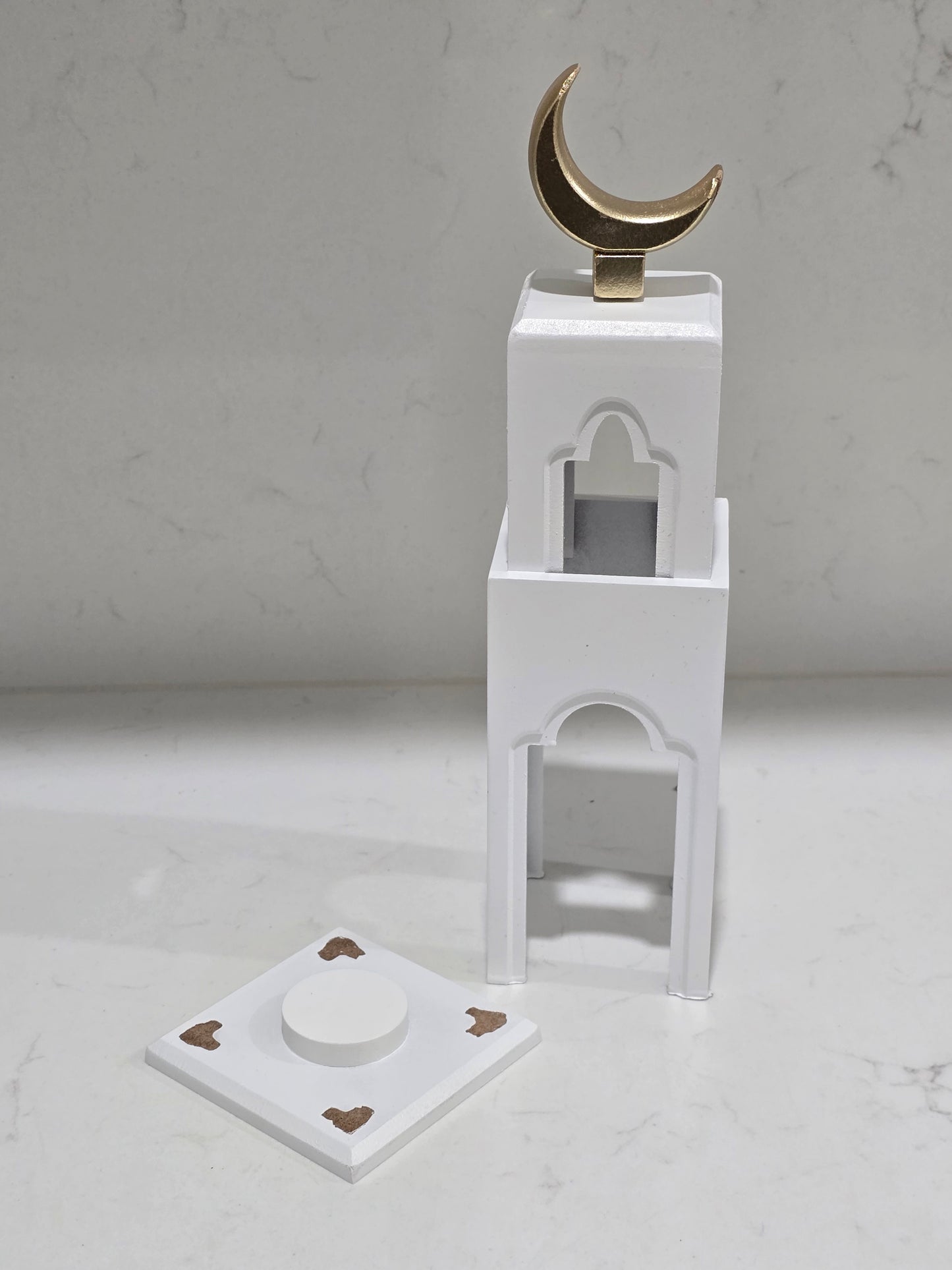 ExDisplay damaged white small minaret