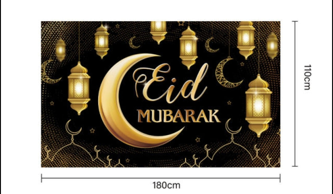 Eid mubarak black/gold banner