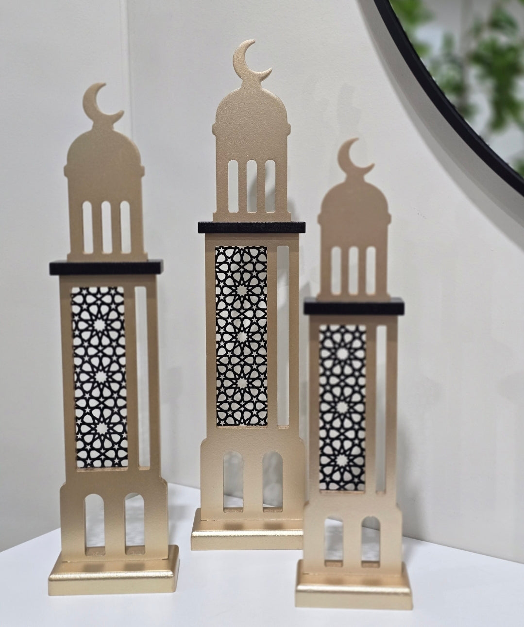 Ramadan gold 3 piece minaret set