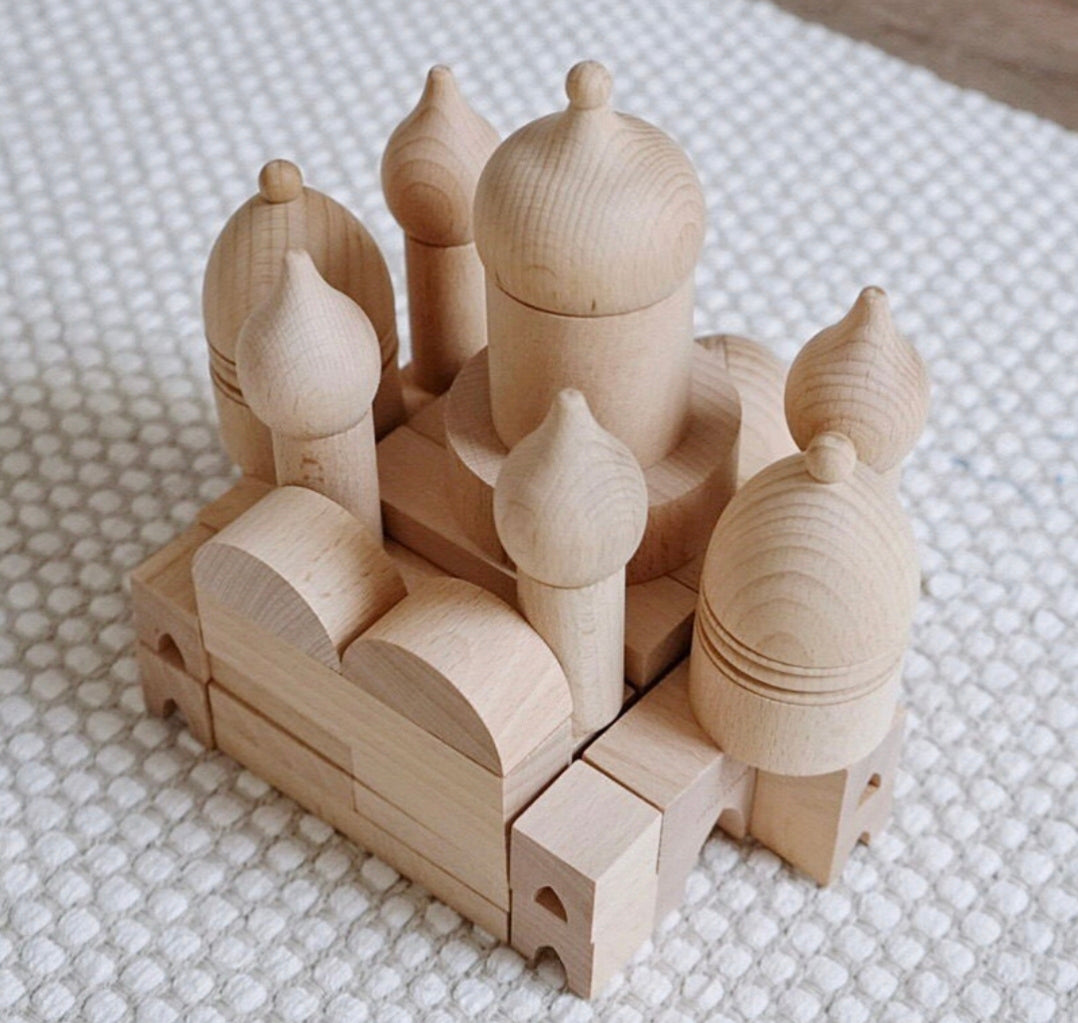 Ramadan mosque wooden building blocks