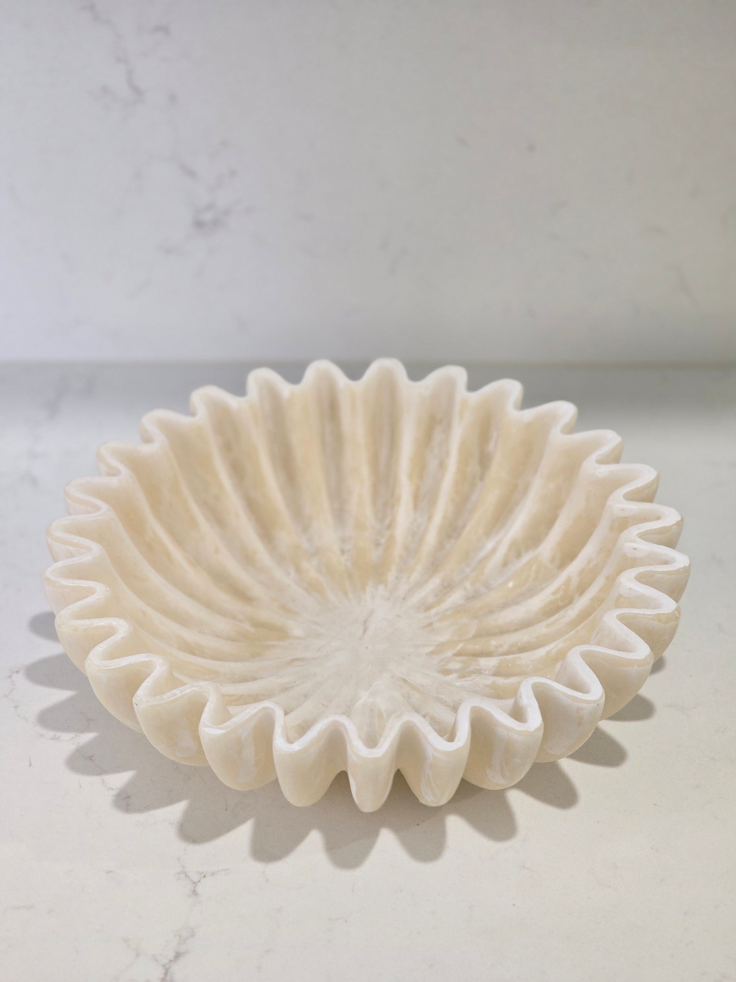 Beige resin decor bowl
