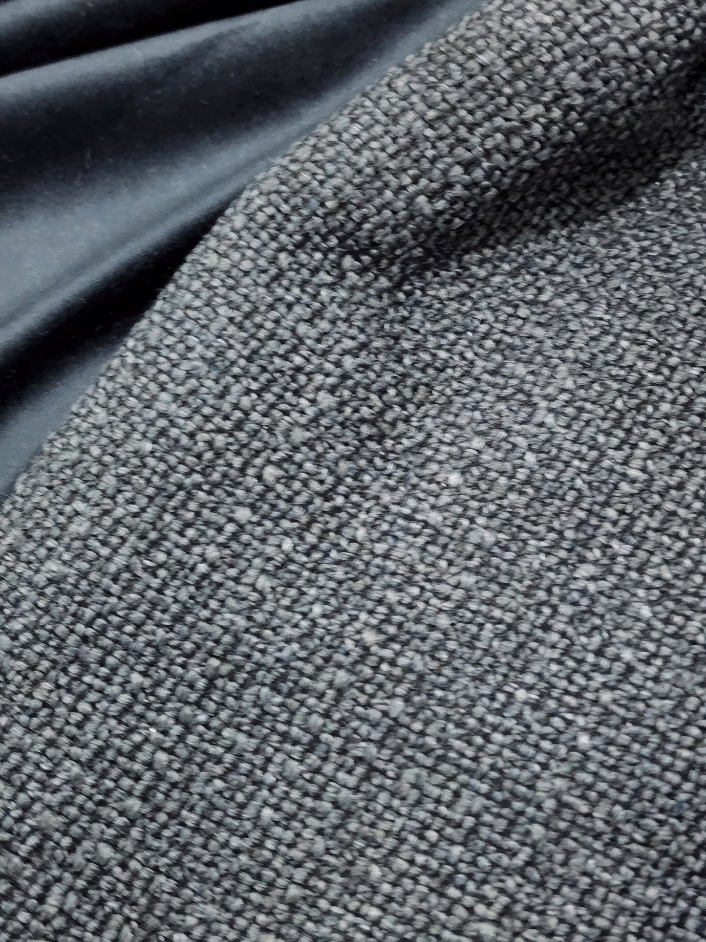 Black/charcoal grey weave throw rug