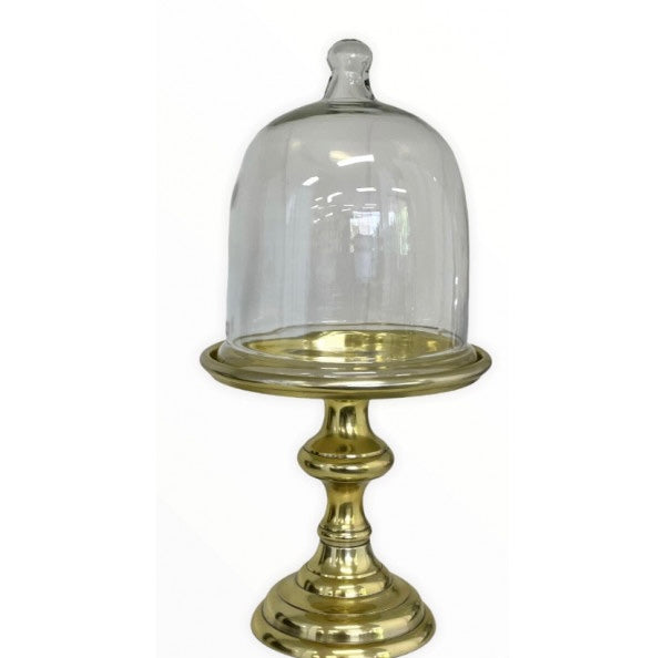 Dome Gold Cake Stand Tall Glass Cloche