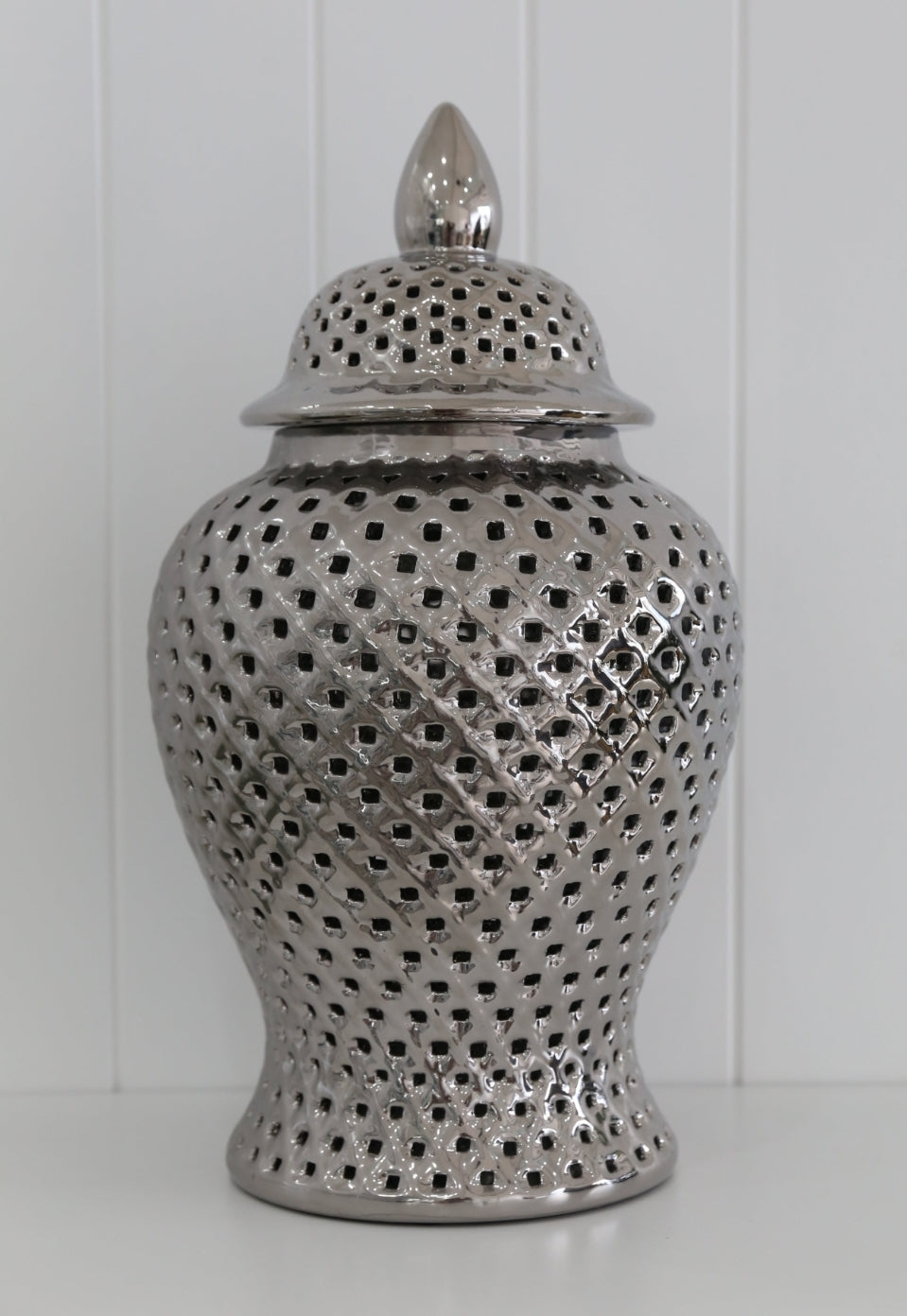 Chrome ginger jar Large (homewares)