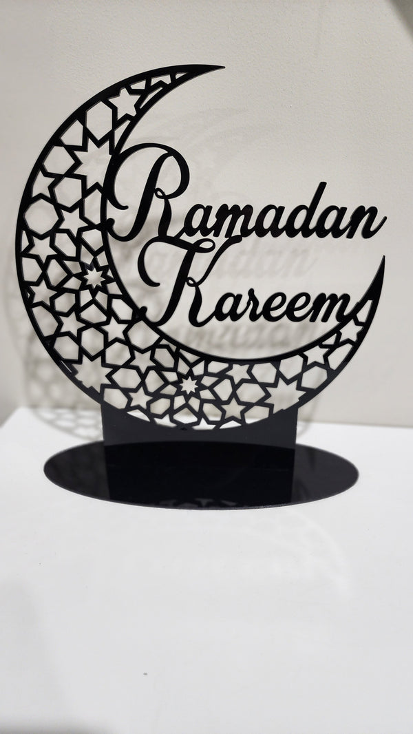 Ramadan black acrylic sign