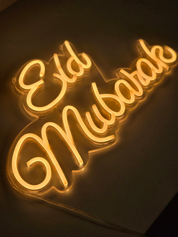 Eid mubarak neon light