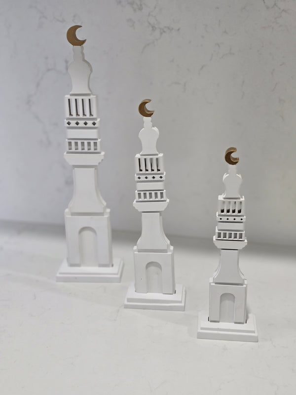 Ramadan white slim 3 piece minaret set