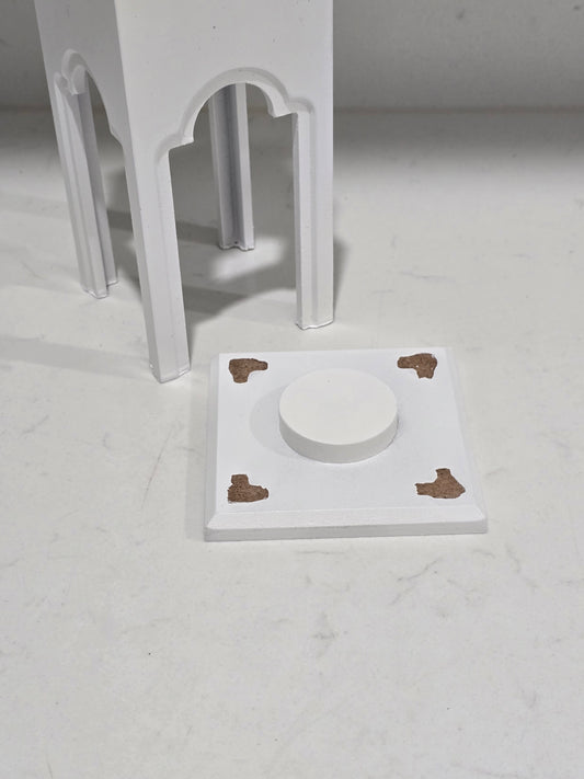 ExDisplay damaged white small minaret