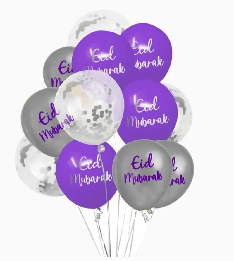 Eid mubarak balloons (purple)