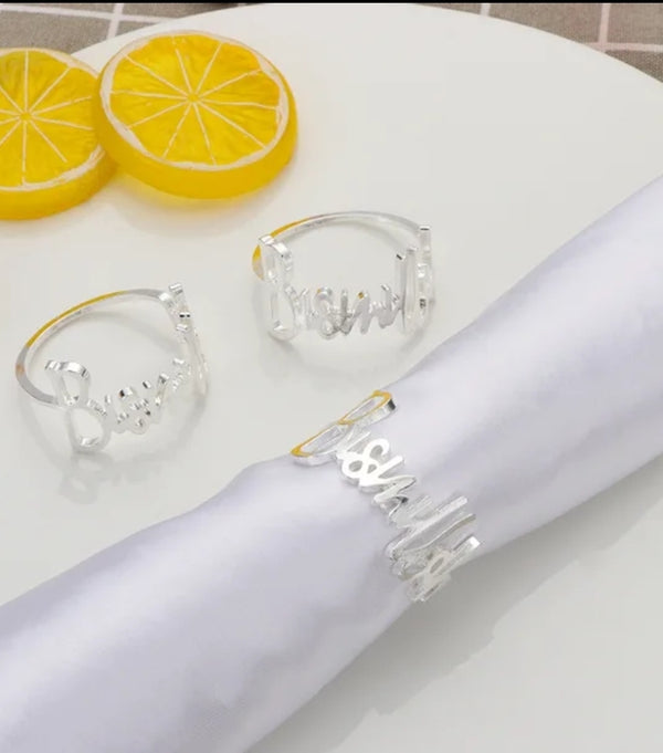 Silver ramadan bismillah napkin ring