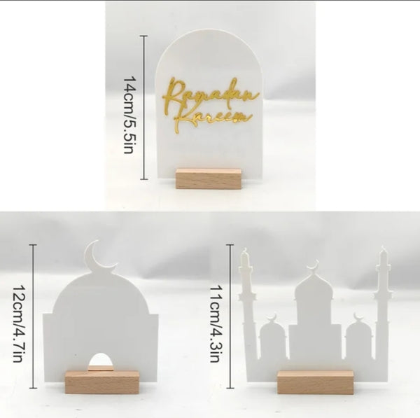 White 3pce ramadan acrylic set