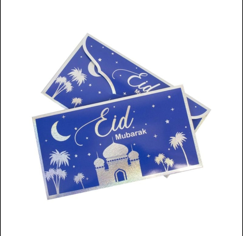 Eid blue money envelope