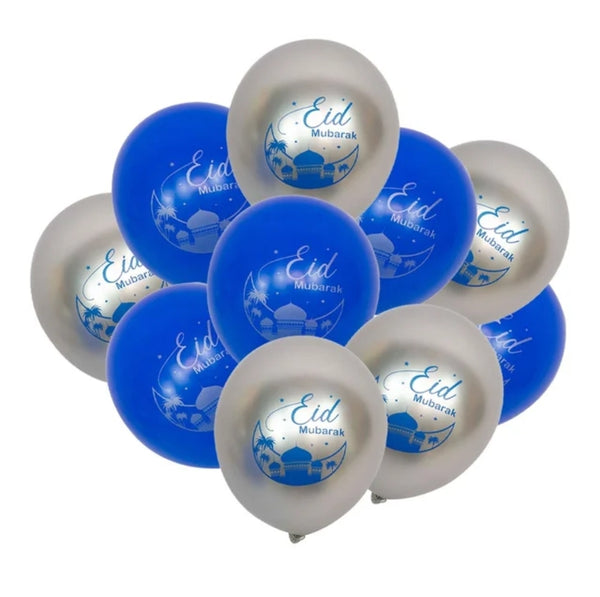 Blue /silver eid balloons