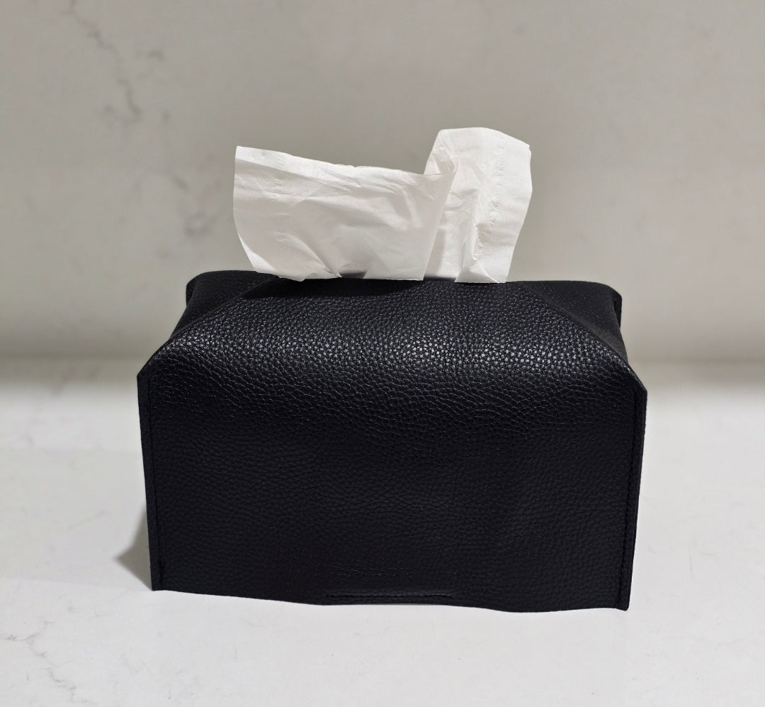 Black tissue box cover