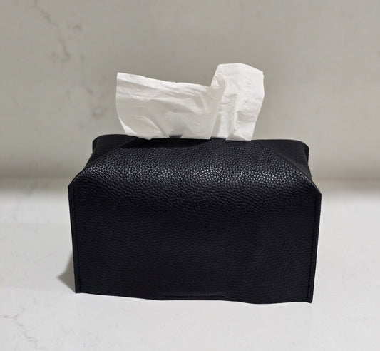 Black tissue box cover