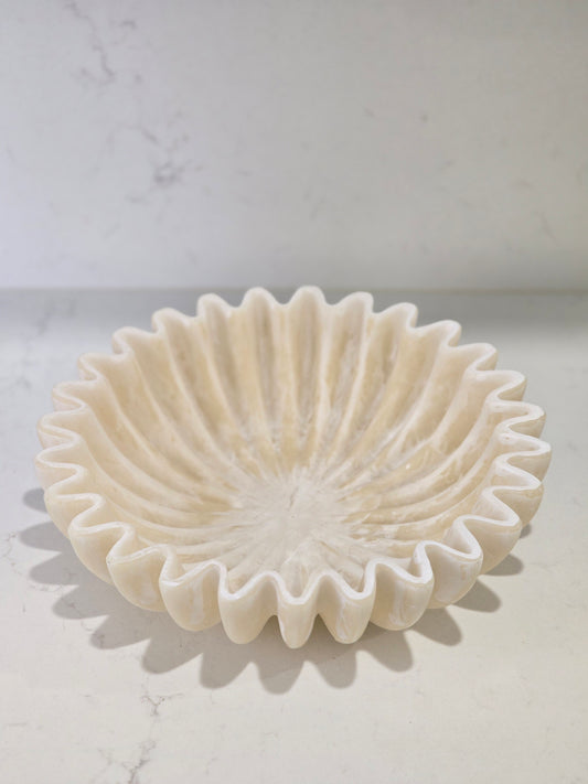 Beige resin decor bowl