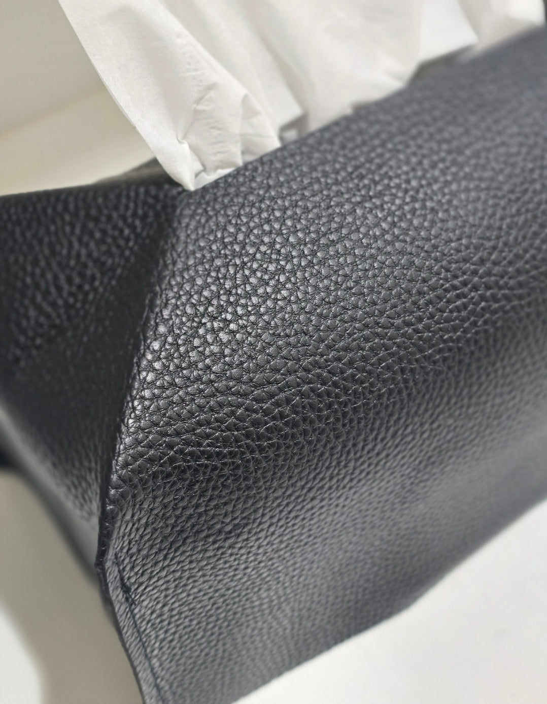 Black tissue box cover