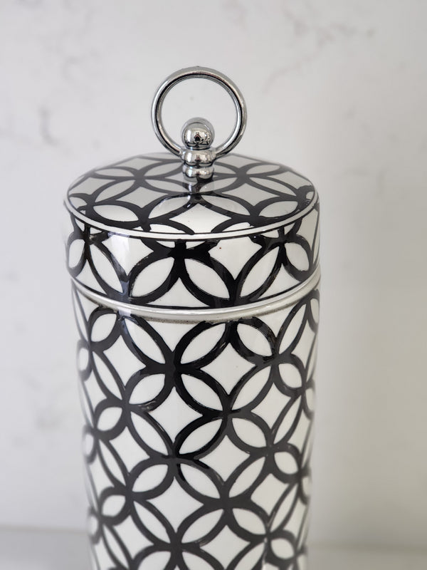 - Black and white jar