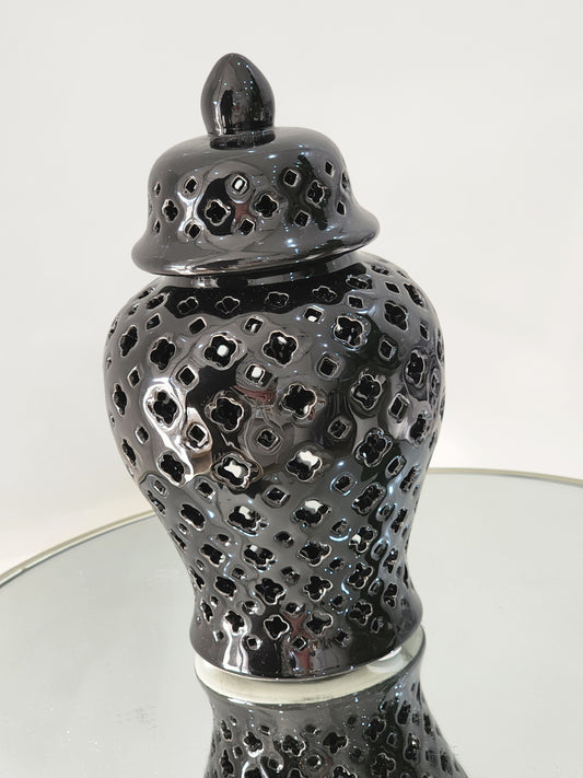 Mini black ginger jar