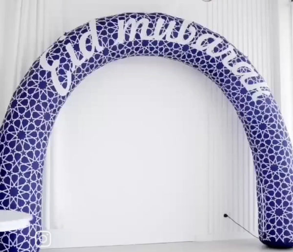 Blue Eid inflatable arch