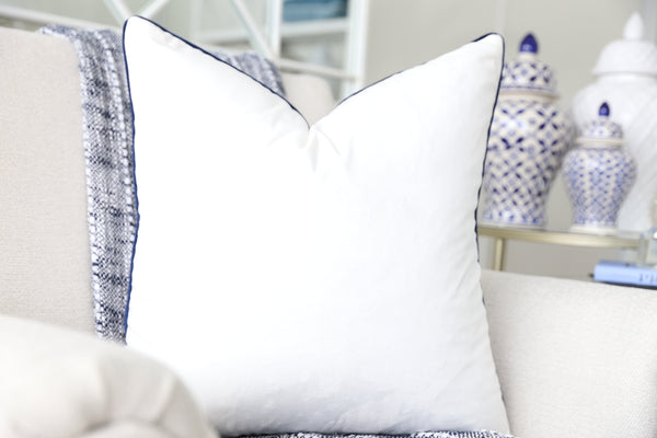 Regal White/navy Cushion